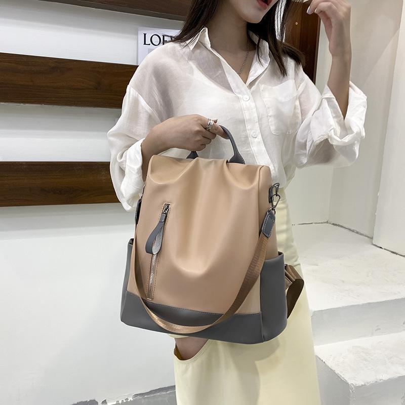 Nouveau Sac à Dos Mode Simple Color Block, Sac à Bandoulière Simple Grande Capacité, Sac à Dos Tendance Décontracté, Tendance Sacs pour Femmes