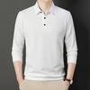 Spring Autumn Waffle Men's Long-sleeved Polo Shirt Business Casual Slim Top Classic Solid Color Male Brand Tees