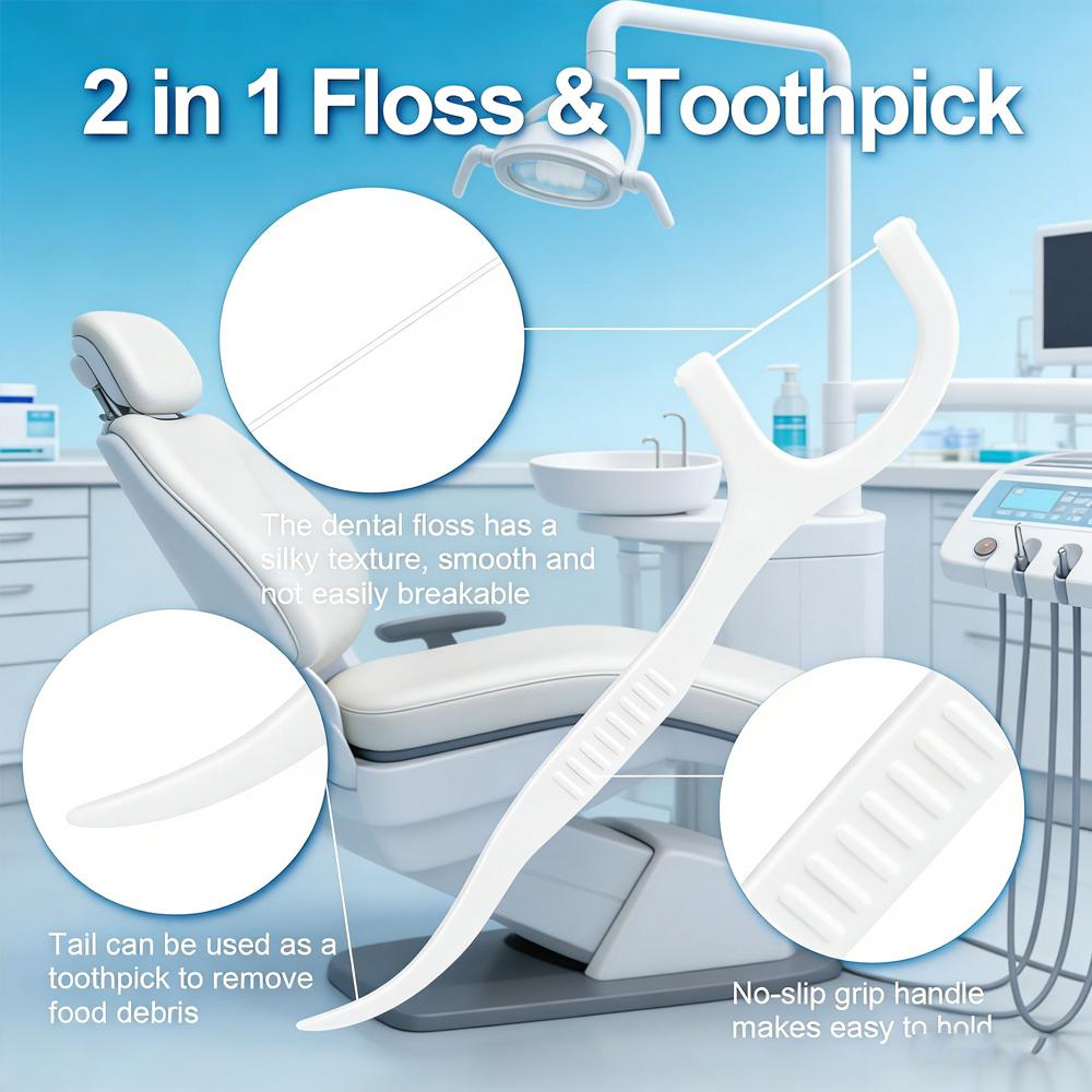 Ultra Thin Dental Floss Picks 1200Pcs Family Pack Toothpicks for Teeth Clean