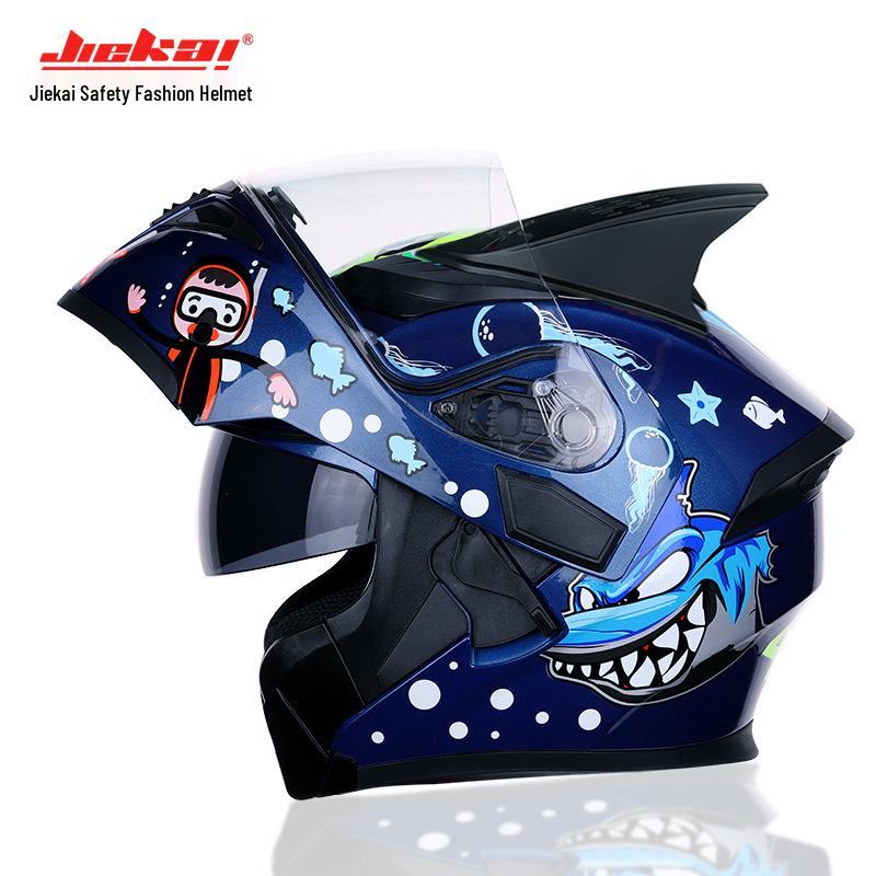 Jiekai DOT Standard Flip-up Double Visor Men's All-Season Motorcycle Helmet