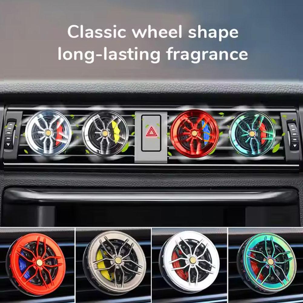 Car Air Freshener Air Outlet Rotating Fan Perfume Vent Clip Decor Vehicle Fan LED Light Aromatherapy Auto Interior Accessories