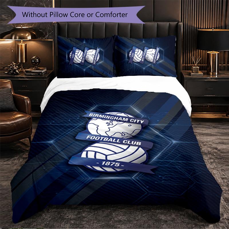 Birmingham City Themed Bedding 3Pcs Duvet Cover Set Decorative Bed Linen For Teen Room Home Decoration