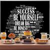 Inspirational Photo Backdrop Positive Affirmations Wall Tapestry Motivational Photography Background Black and White The
