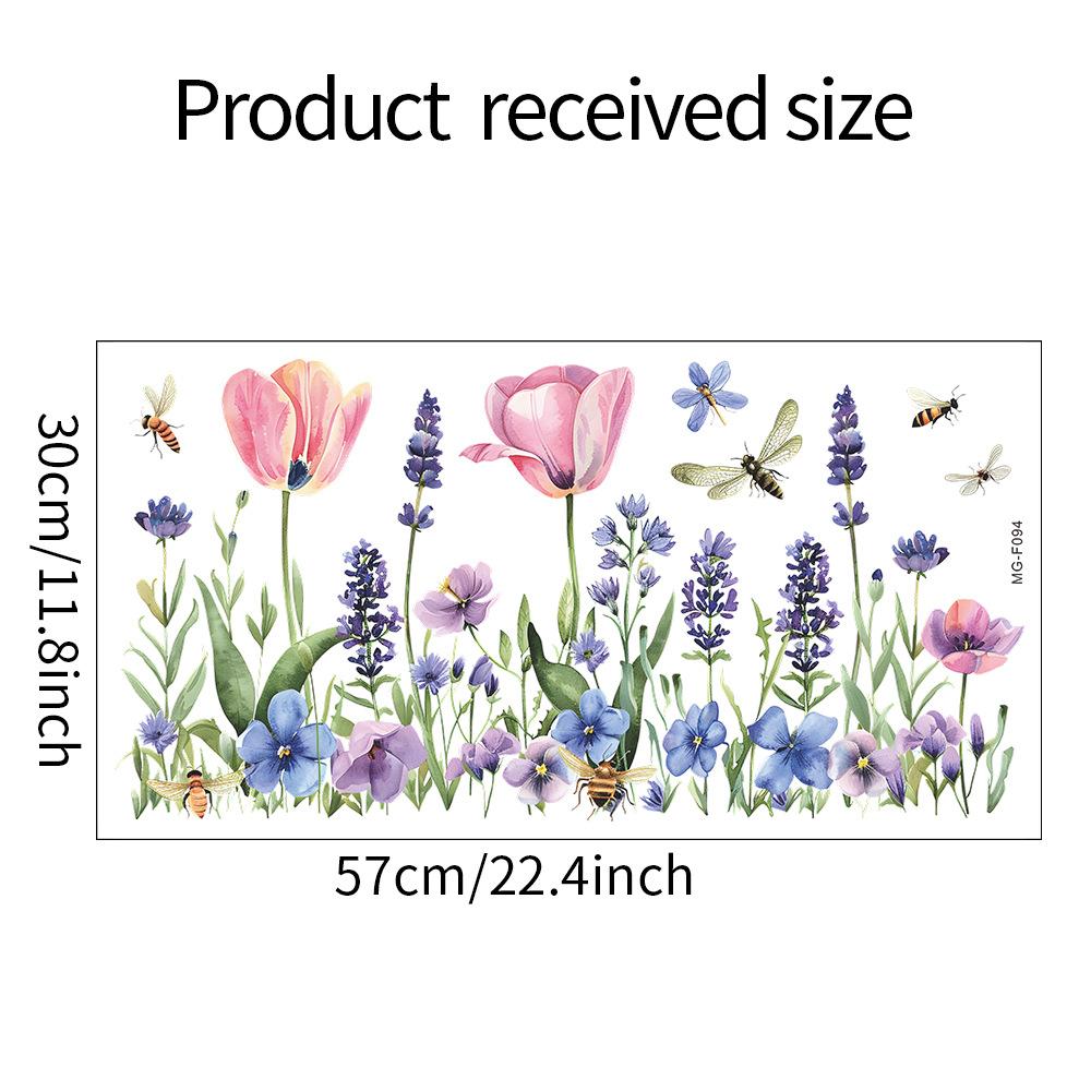 

Spring Flowers Window Stickers Glass Static Sticker for Bedroom Living Room Decor Art Decals Kids Girl s Room Decoration Mural 30x57cm