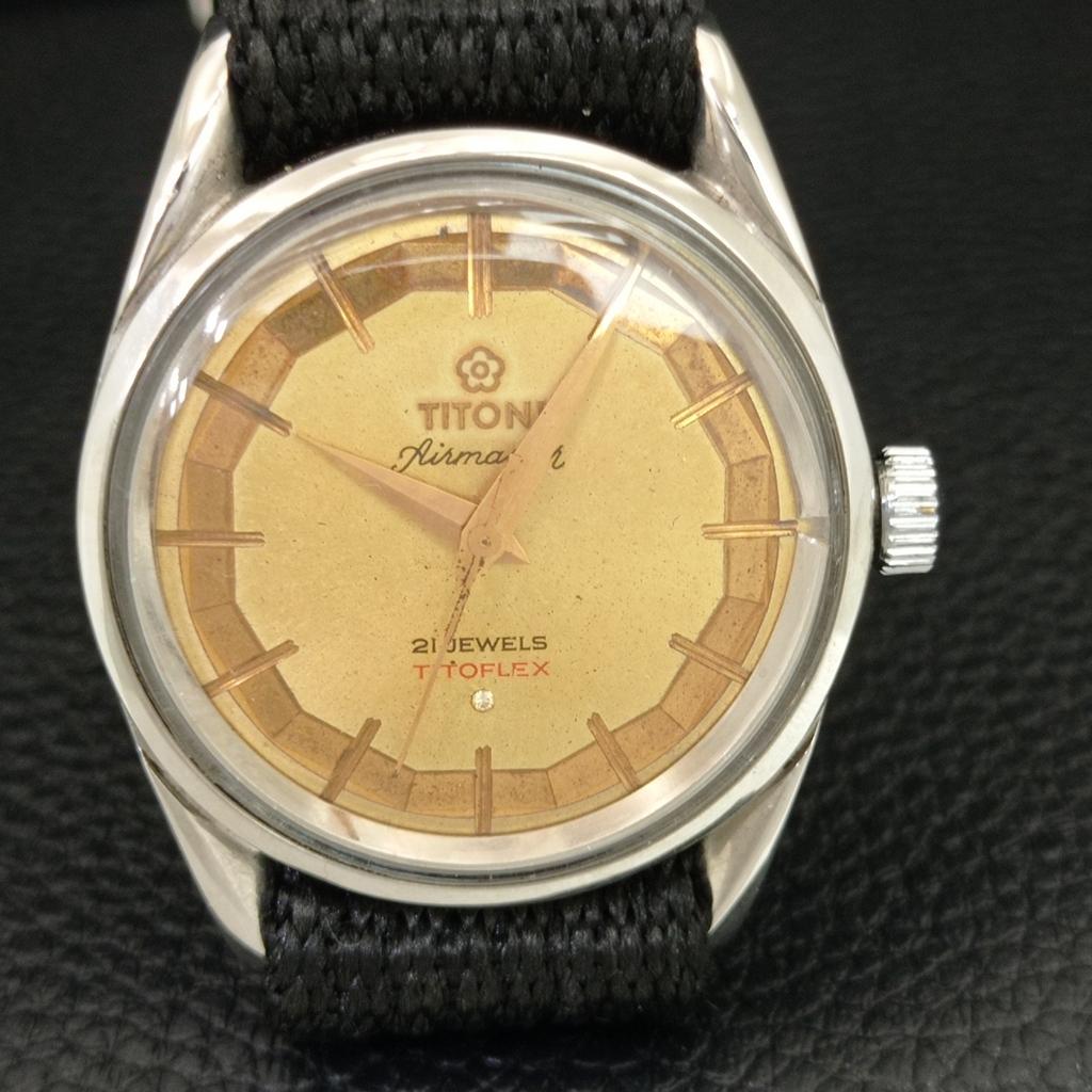VINTAGE TITONI AIRMASTER TITOFLEX HAND-WINDING SWISS MENS WATCH A705126-1