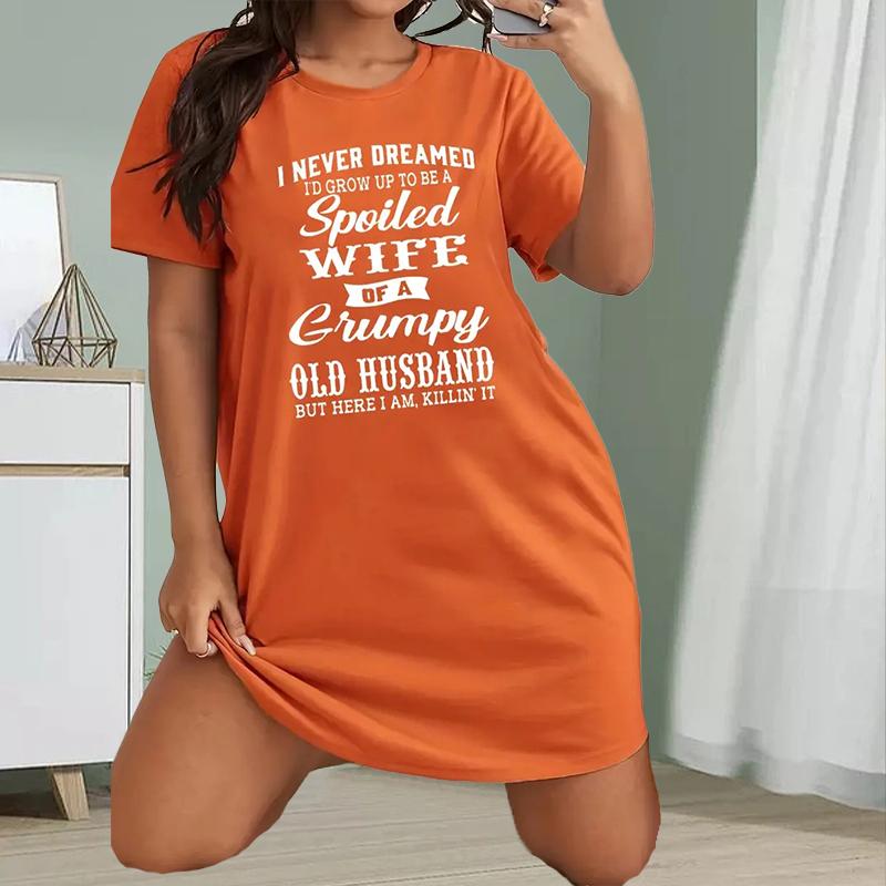 Rochie de damă la modă, largă, cu imprimeu englezesc, cu gât rotund, mânecă scurtă, largă, streetwear, în A