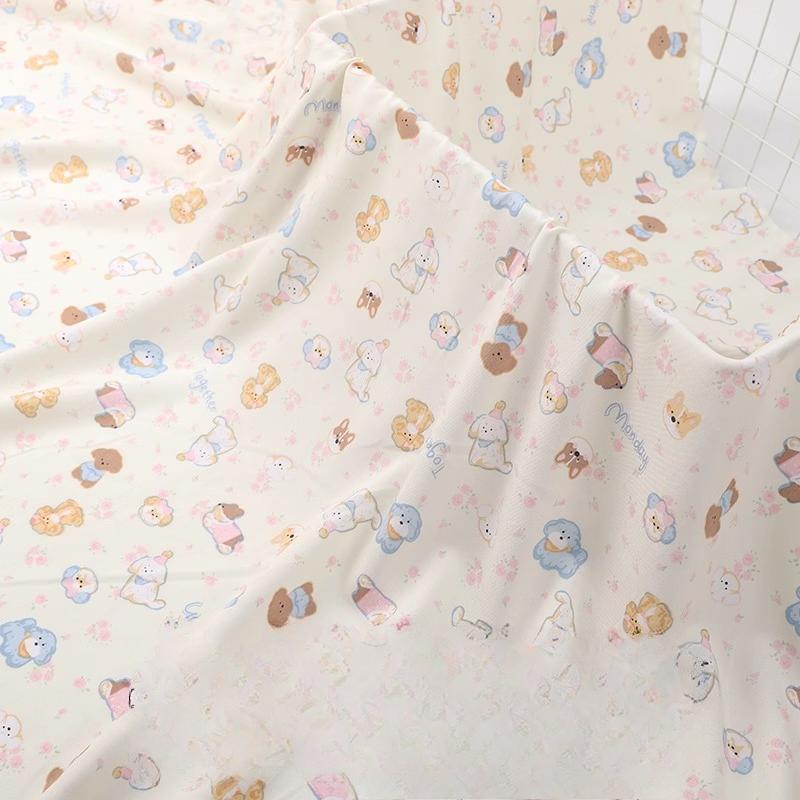 Wide 143cm Summer Cotton Fabric for DIY Sewing Children's Pajamas Clothes Cheongsam Super Soft Floral Cartoon Fabric