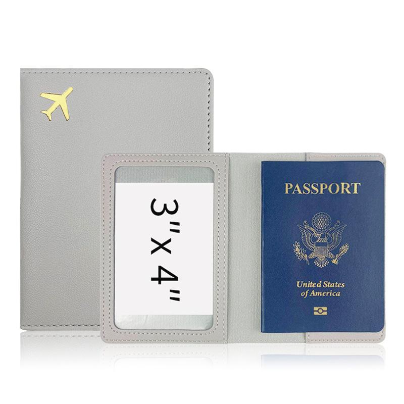 Étui pour passeport en cuir synthétique pour homme et femme, porte-cartes de crédit, porte-cartes de visite, porte-monnaie de voyage