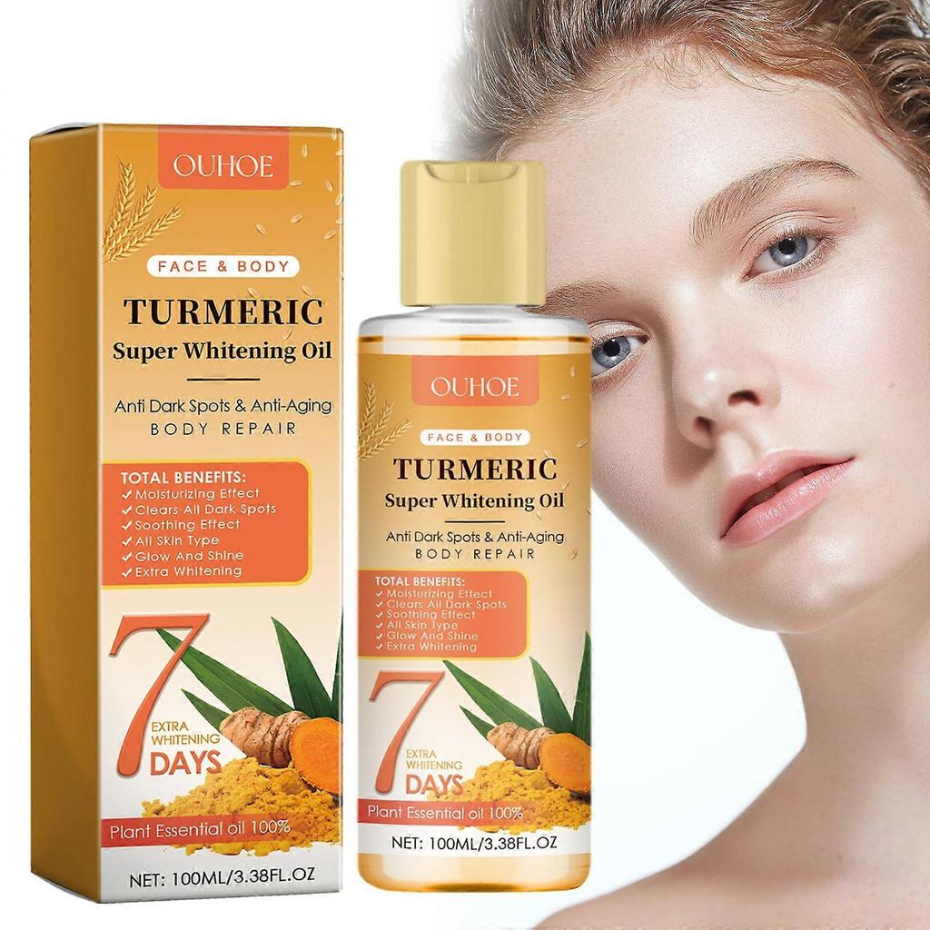 Ouhoe Turmeric Whitening Skin Care Oil Repairs The Skin Barrier, Making It Soft, Firm, Brightens And Lightens Dark Joints