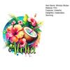 Summer Window Clings Tropical Hibiscus Flower Coconut Window Stickers Removable PVC Static Decal for Beach Vacation Hawaii Theme Home Kitchen