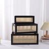 Rattan Storage Basket Solid Wood Organizer Boxes Durable Storage Box  Household