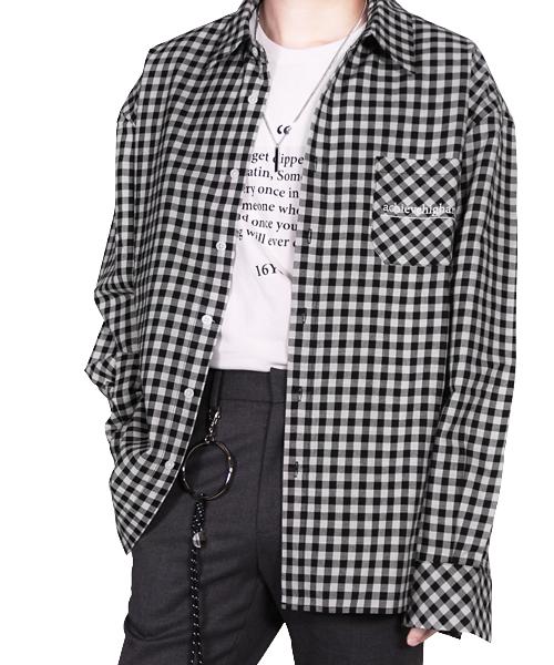 Acha Lettering Buffalo Check Shirt _ Gray Gray/L