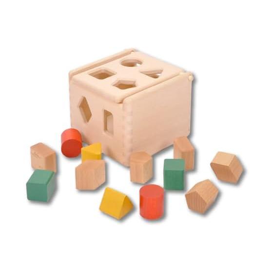 Sakai Sangyo Made in Japan Wooden Puzzle Box, 12 Pieces, Uses Osmocolor, Educational Toy, Toddler Toy, Inset, Shape Matching, Beech, Maple, 18 Months