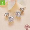 One Carat Sparkling Moissanite Stud Earrings, Exquisite Luxury S925 Silver Moissanite Earrings.