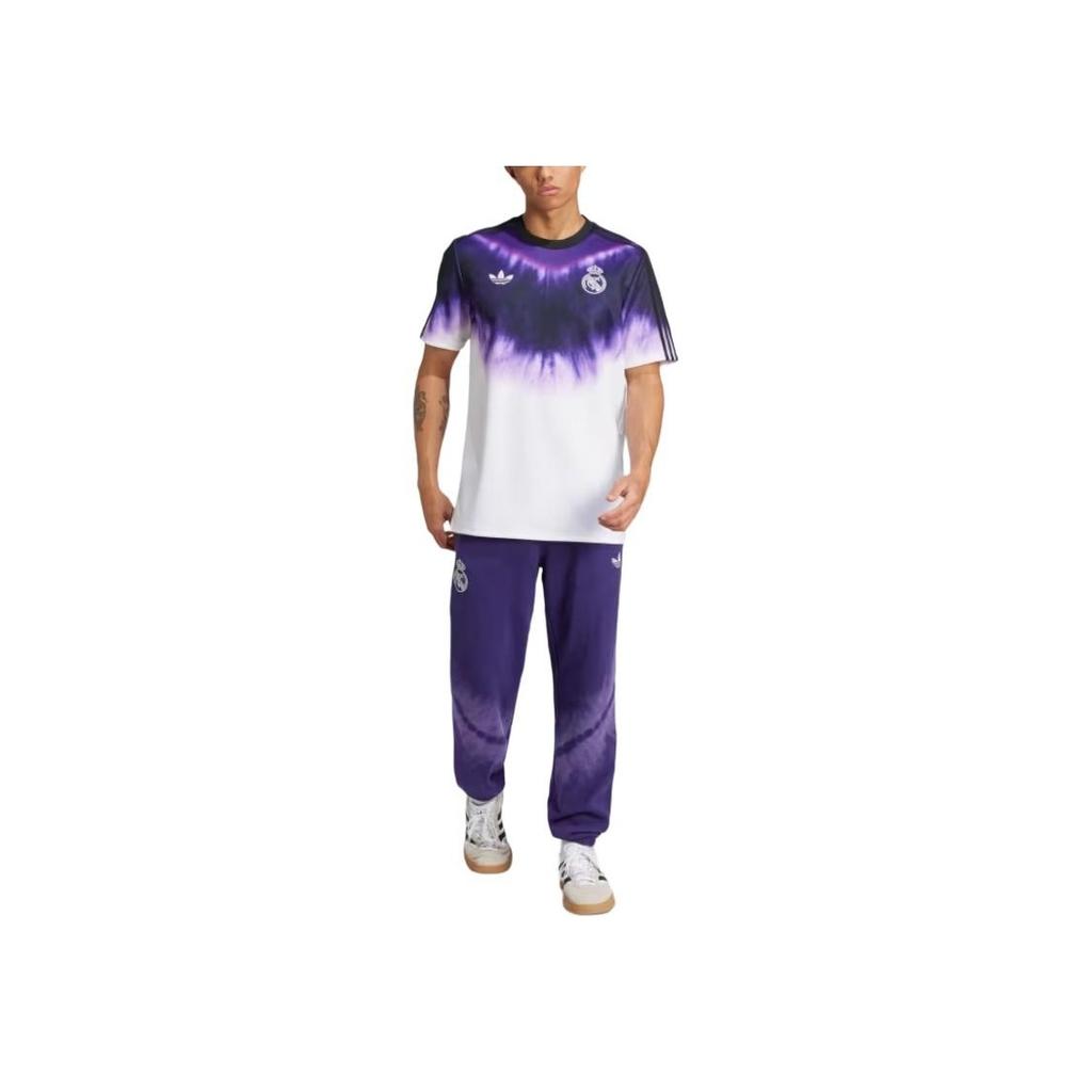 adidas Originals FW24 Série Maillot CNY Réel T-shirt Confortable Simple Doux à Manches Courtes Homme Hauts Violet Blanc JF2590