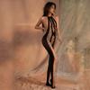 Womens Sexy Fishnet Backless Halter One Piece Bodysuit Underwear Mesh Jumpsuits Lingerie Sexy Costumes