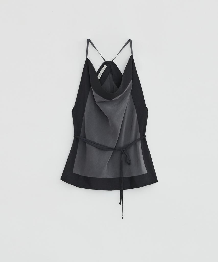 LOW TIDE Frame Cowl Halter Top [Charcoal]