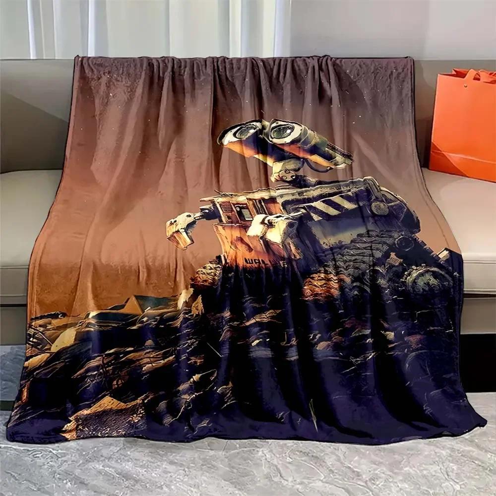 Soft Warm Plush Throw Blanket with Anime Robot Walle Design for Bedroom Living Room Sofa Bedspread Suitable for Cozy Home Decor