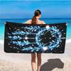 Schwarzer Himmlischer Mond Magischer Kreis Strandtuch Weiches Saugfähiges Schnelltrocknendes Handtuch Gotisches Hexenhaftes Astrologie Design Handtuch für den Sommer