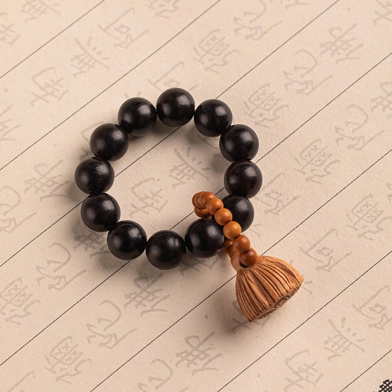 Natural Green Sandalwood Lotus Pod Prayer Beads for Women - Soft Hand-Twisted Buddhist Wenwan Bracelet.