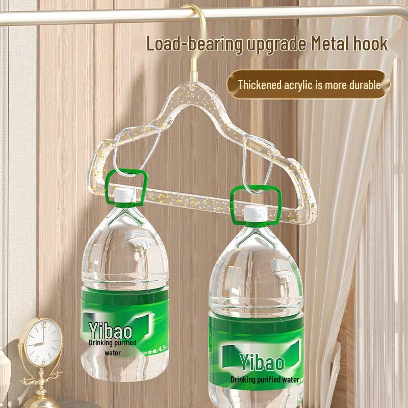 Cute Acrylic Crystal Clothes Hanger for Women's Seamless Clothing - Transparent with Gold Powder