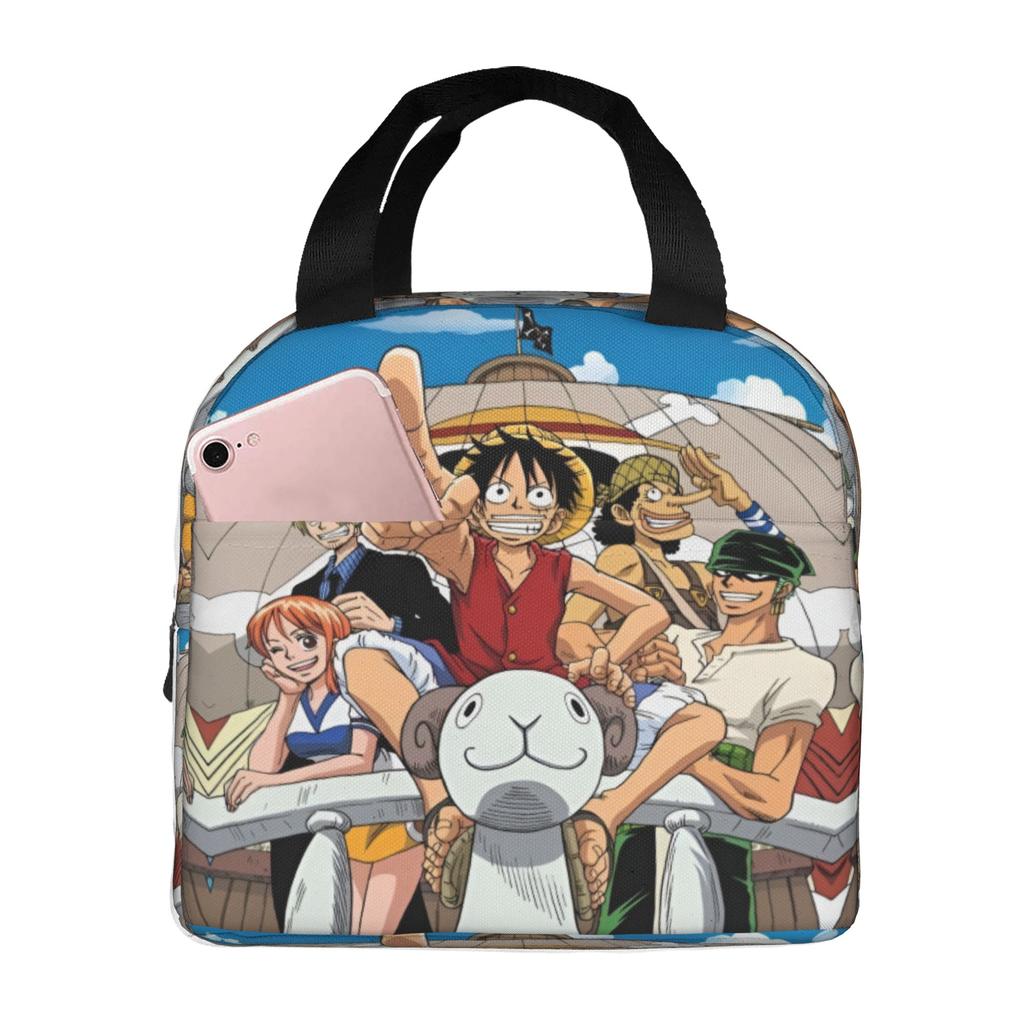 Custom One Pieces Insulated Lunch Bags for Camping Travel Manga Portable Thermal Cooler Lunch Box Unisex