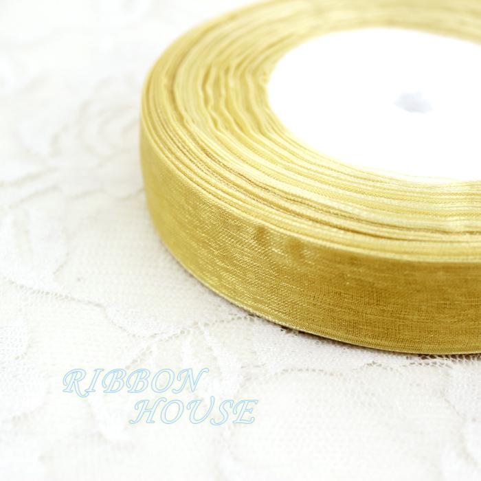 (50 yards/roll) 3/4'' (20mm) Pale Gold organza ribbons gift wrapping decoration Christmas ribbons
