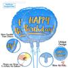 Foil Happy Birthday Printed Balloons Combo Set for Boys Birthday decoration/Birthday Supplies for Boys - 7 Pieces - Blue