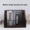 Wooden Vinyl Record Storage Iron Stand Desktop Retro Storage Rack CD Vinyl Record Organization Stand Home Decoration Ornaments