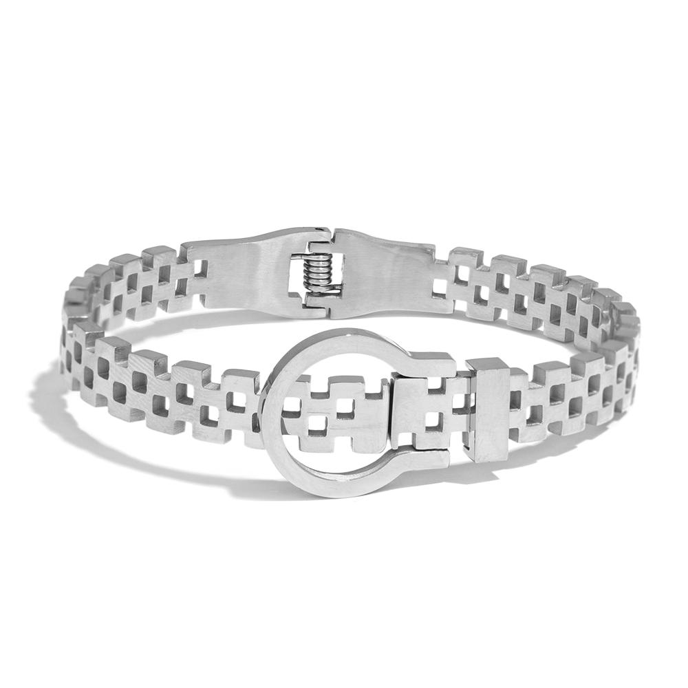 

Yhpup Statement Stainless Steel Horseshoe Hollow Wide Bracelet Bangle 18K PVD Plated Metal Rust Proof Jewelry for Women Gift