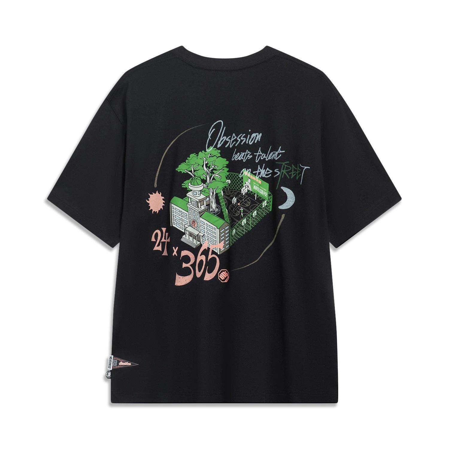 Li-Ning BadFive Graphic T-shirt Black Men s AHST511-2 L