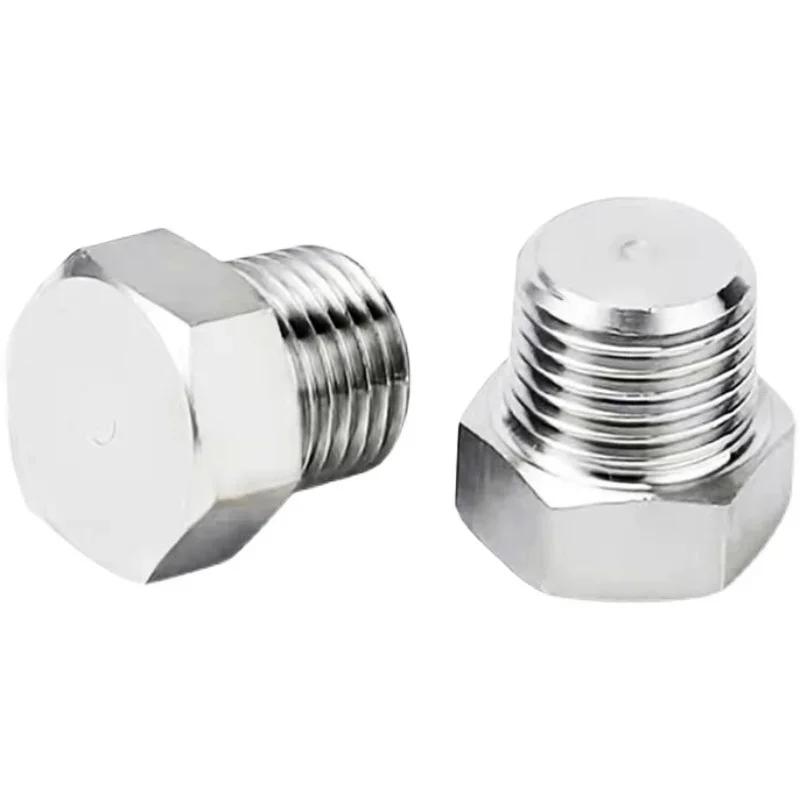 1/8" 1/4" 3/8" 1/2" 3/4" 1" -1-1/2" BSP NPT Male Countersunk Flange Hex Square End Plug Cap 304 Stainless Steel Pipe Fitting