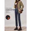 Women's High Waist Slimming Straight-Leg Jeans - Petite Baguette, Plus Velvet, for Spring & Autumn 2025