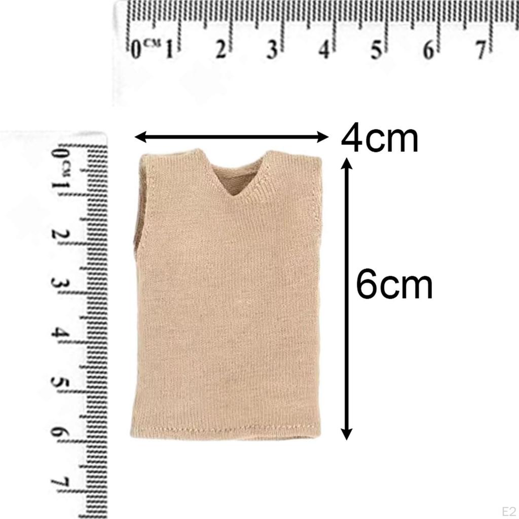 2 Pieces 1/12 Male Sweater Vest and Pants, Miniature Clothing for 6 Inch Figures Body, Doll Model