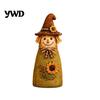 Cute Wizard Hat Ornaments Vintage Resin Scarecrow Figurines, Fall Harvest Pumpkin Sunflower Maple Decorative Haunted House Props Leaf Tabletop Decor,