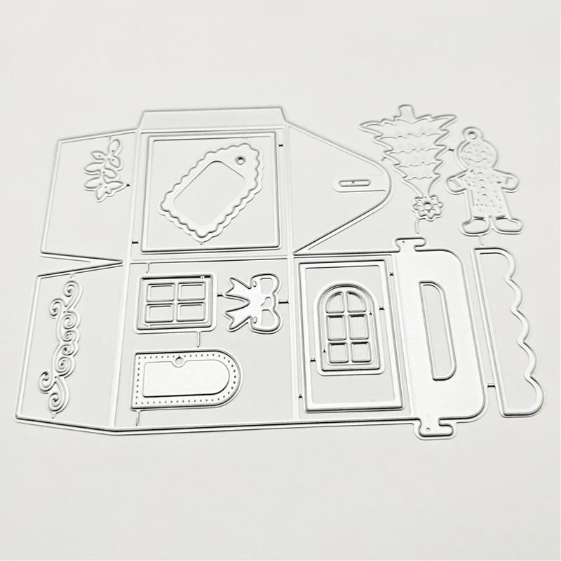 Christmas Gift Box Metal Stencil Embossing Cutting Dies for Diy Scrapbooking Paper Card Embossing Craft Decor