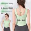 Women's Summer U-Neck Yoga Tank Top - Slimming, Beautiful Back Design with Fixed Cups
