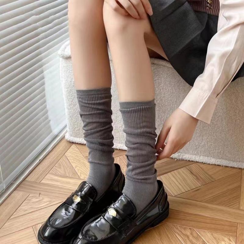 New Slim Calf Socks Pure Desire Pile Up Socks Women's Summer Versatile Mesh Long Socks