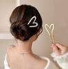 Luxury Metal U Shape Hairpins For Women Girls Silver Gold Color Heart Hair Sticks For Bun Updo Wedding Hair Accessories Gifts