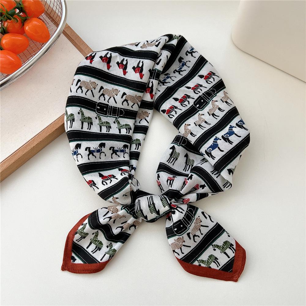 Paisley Flower Print Handkerchief Soft Cotton Linen Head Neck Scarves Hair Scarf Neckerchief Headscarves Square Scarf Headband