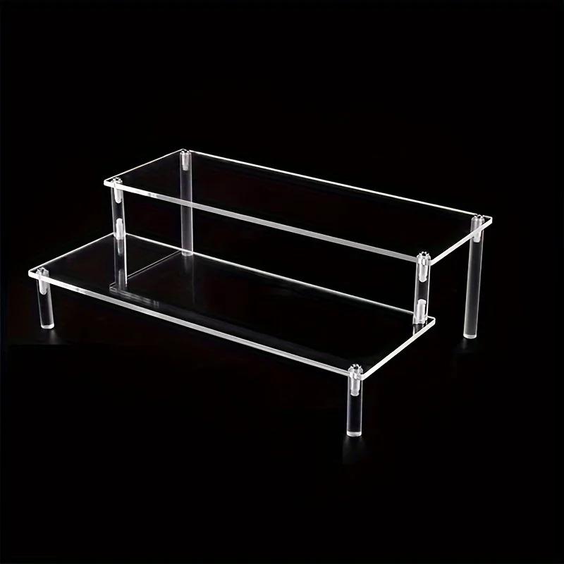 1pc Versatile Acrylic Ladder Display Stand - Transparent, Elegant for Anime Models, Cosmetics, & More - Ideal for Retail