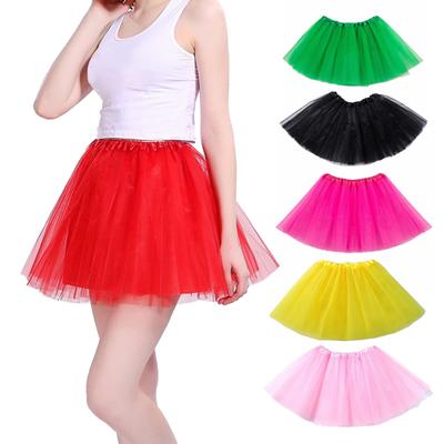 Mini Skirt Mesh Layered A-Line Skirt Solid Color Design Elastic High Waist Short Skirt with Lining Work Leisure Beach Skirt