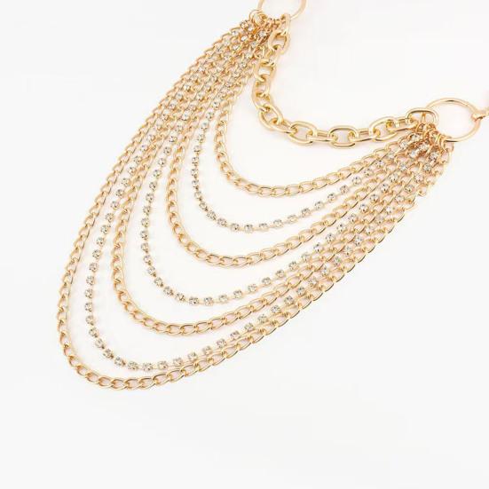 Damelegering midjekjede Flerlags kjede kvast magekjede Justerbar sele Gotisk midjekjede Klærtilbehør