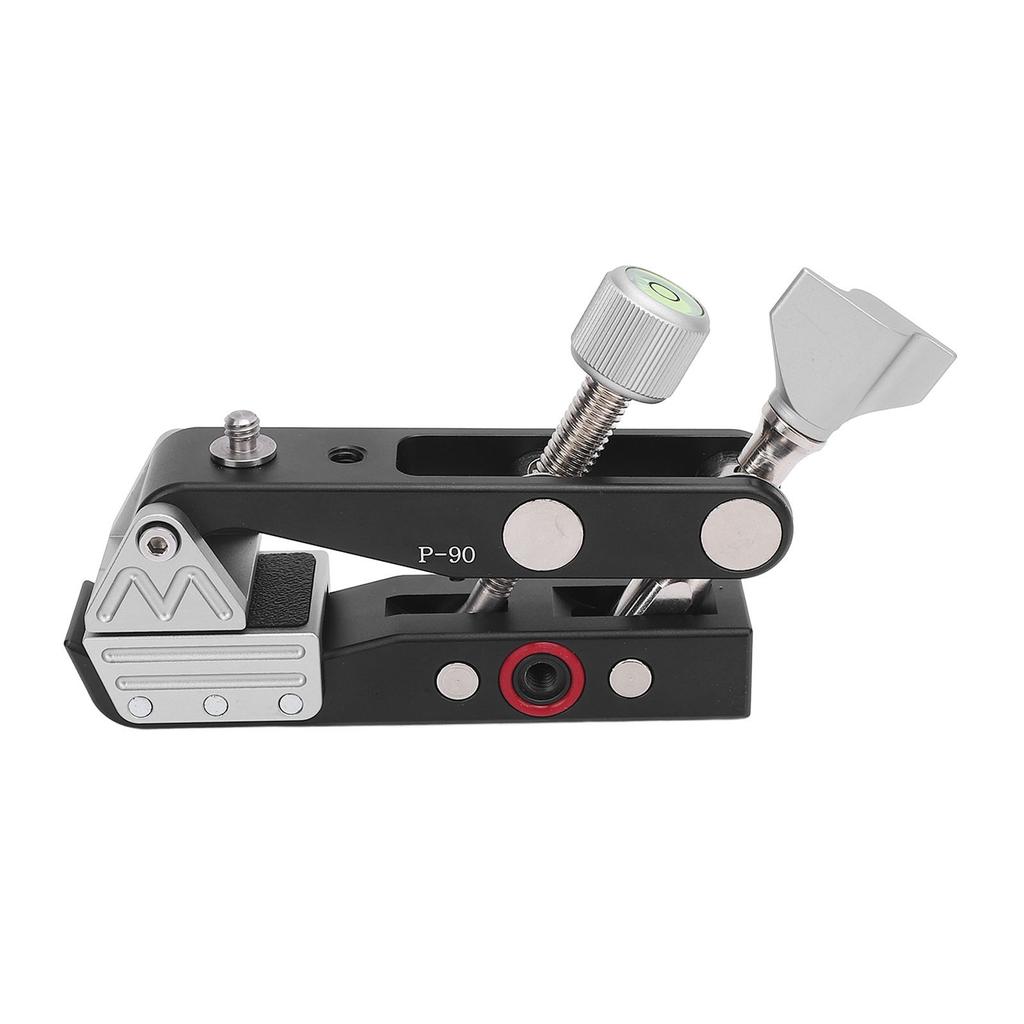 Photographic Equipment Clamp Double Axes Knob Locking Large Size Camera Accessory Magnetic Clamp with Leveling Tool