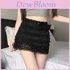Cotton Blend Lace Mini Skirt For Women Spring With Splicing Design For Casual Fashion