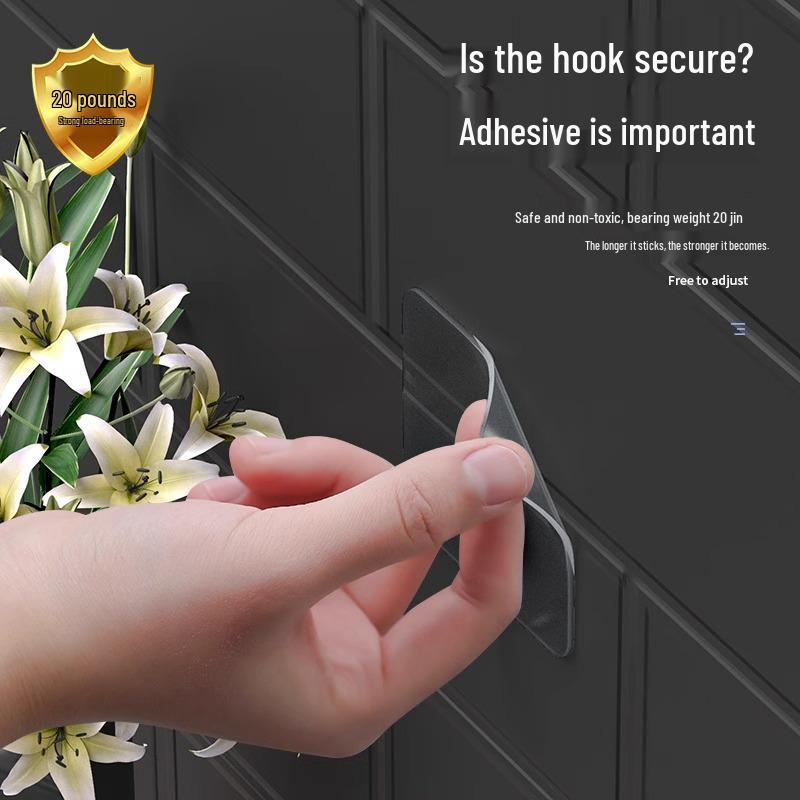 Ring Hook No-Punch Multipurpose Traceless Adhesive Kitchen Hanger for Behind-Door Storage