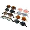  Vintage Rimless Round Sunglasses Women Fashion Leopard Tea Gradient Shades UV400 Men Trending Rivets Punk Sun Glasses