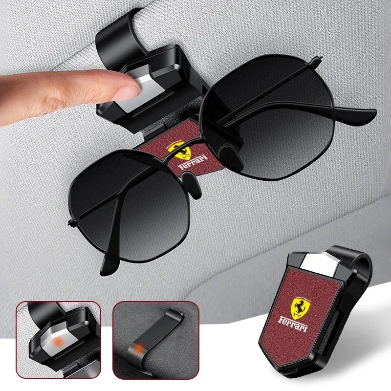Zinc Alloy Car Sun Visor Glasses Holder Sunglasses Case Clip For F-Ferrari 308 GT4 328 GTB GTS F355 Modena F430 458ltalia 488 MQ4