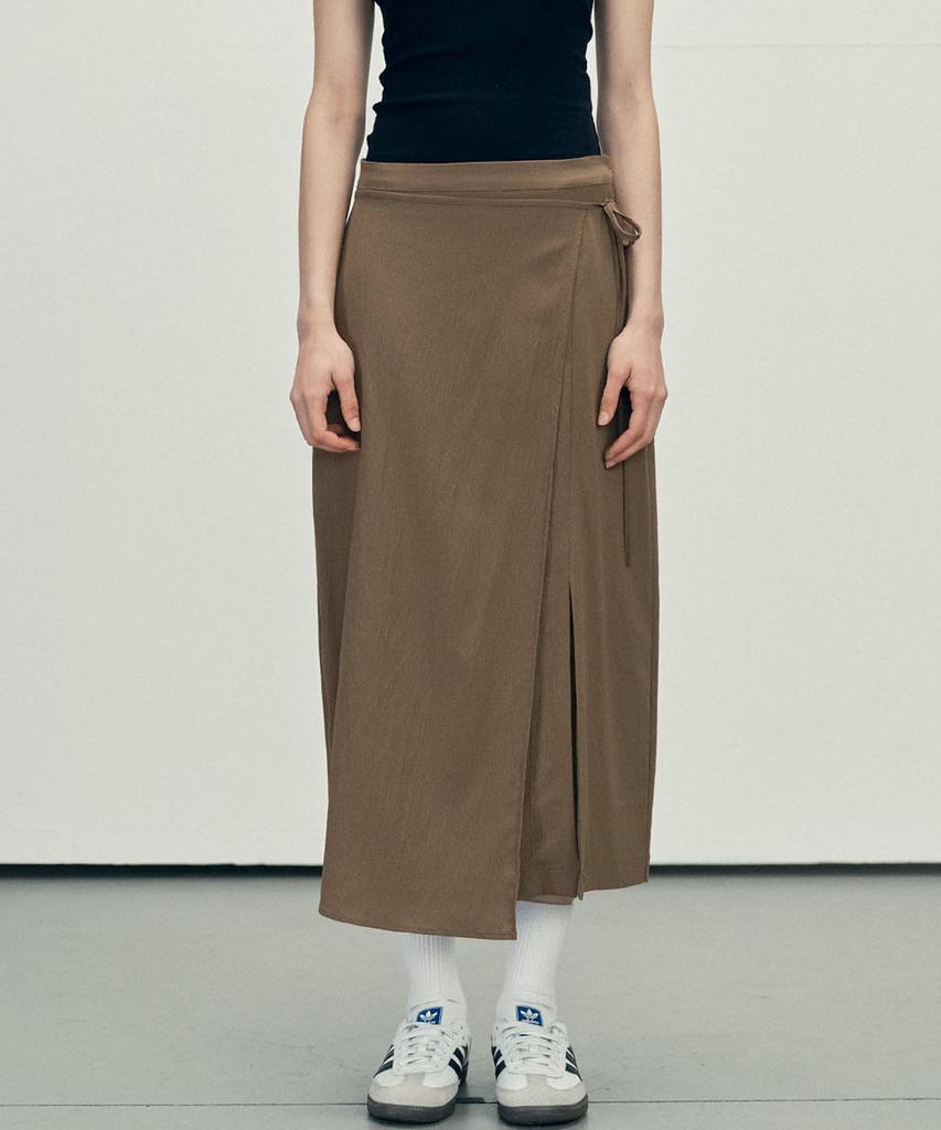 Marop 3115 Crinkle Wrap Skirt (Dark Beige)