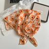 Silk Scarf Square Scarf High Sense Spring and Summer Versatile Floral Scarf Small Fresh Decorative Headscarf Summer Women's Pastoral Silk Scarf
